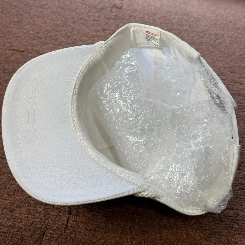 Vintage Yupoong Snapback Hat White Johnson Eye Institute Rope Trucker Cap Mens
